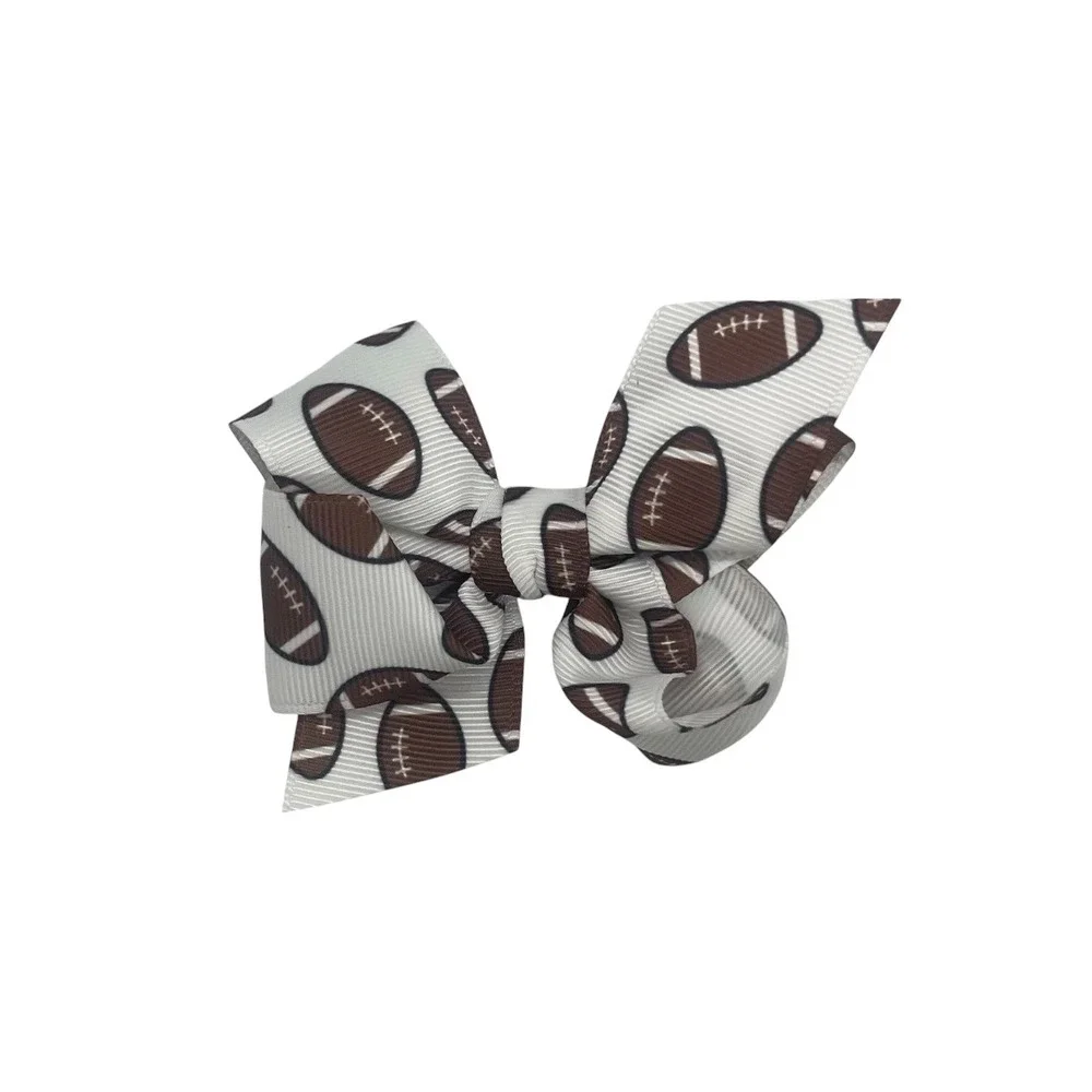Handmade Football Hair Bow 3